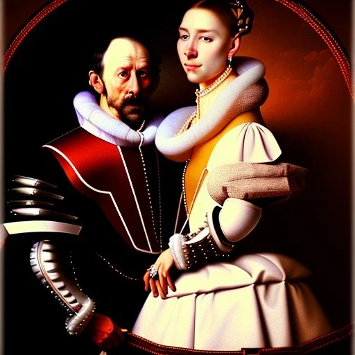 portrait of a men and woman velazquez style