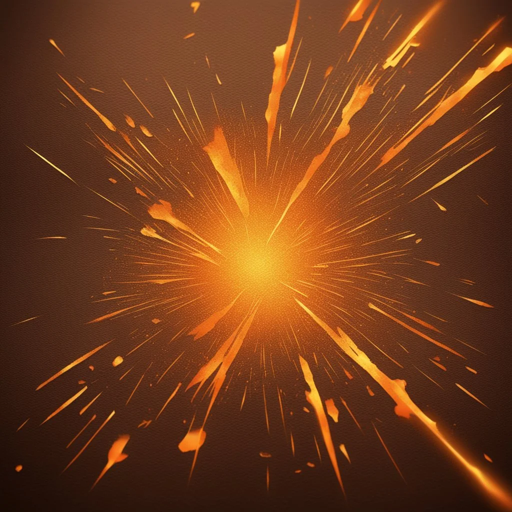 Hyper Realistic Glowing-Golden-scratch-marks on orange-background with burning-embers on it