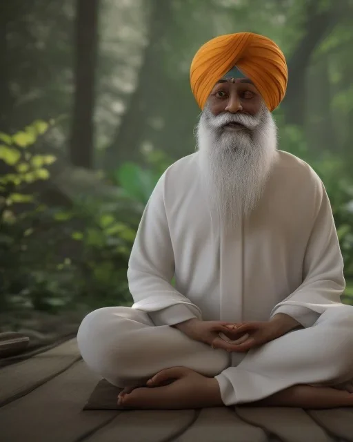 guru nanak dev ji meditating in the forests