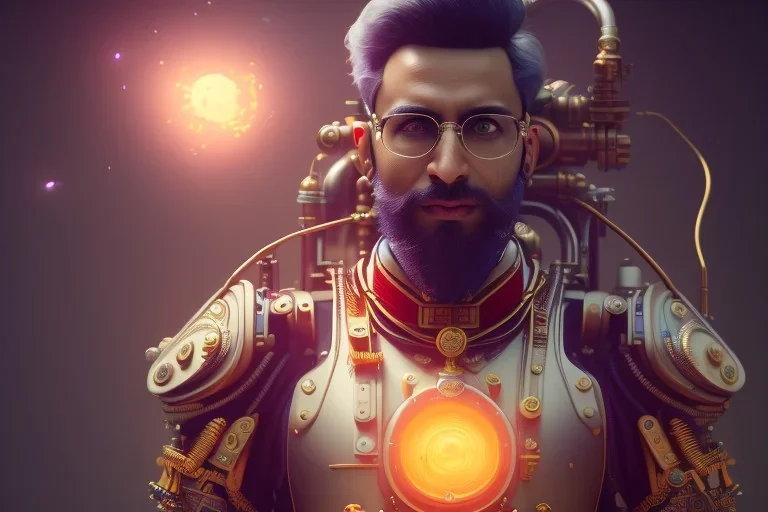 portrait of Atul Bhardwaj bald, steampunk, lego, unreal 5, octane render, cinema4d, dynamic lighting, dramatic lighting, 4k, redshift render, highly detailed, hyper realistic