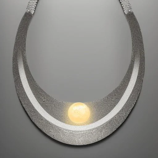 necklace with a simple, elegant design featuring a single, shimmering polyester in pendant