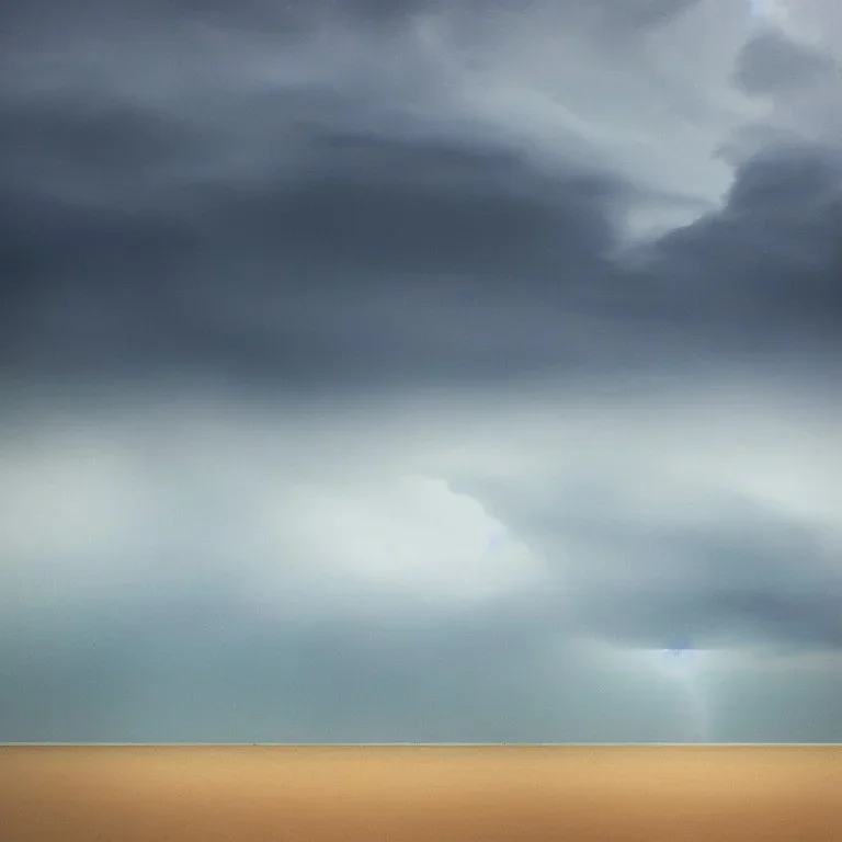 a thunderstorm at the seashore, dreamlike minimalist art