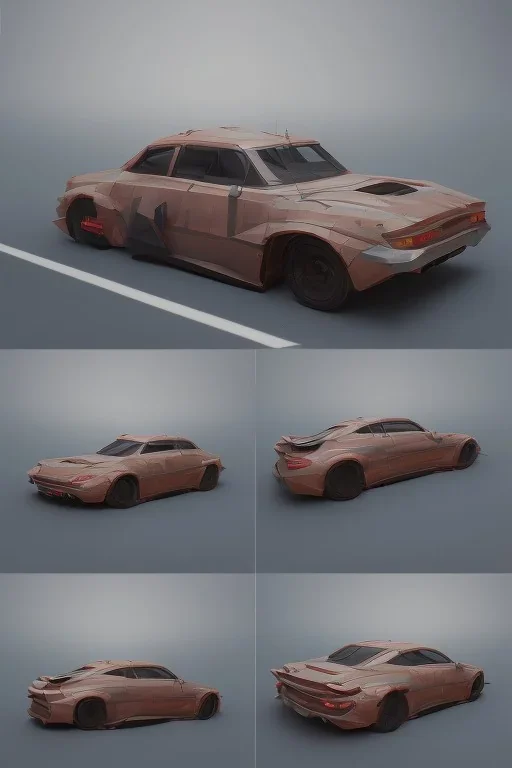 low poly car game, big spoiler