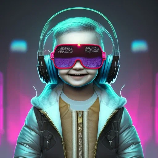 stylized anamorphic Rabbit toddler, smiling, cyberpunk headphone, sunglass, gangsta gold neckless, full body, magenta puffer jacket, manila city backdrop, dramatic lighting, hyper realistic, unreal engine 5, 16k