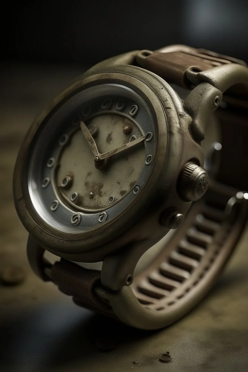 "Generate an image of a beater watch with a unique, weathered patina, conveying a sense of character and history through its appearance."