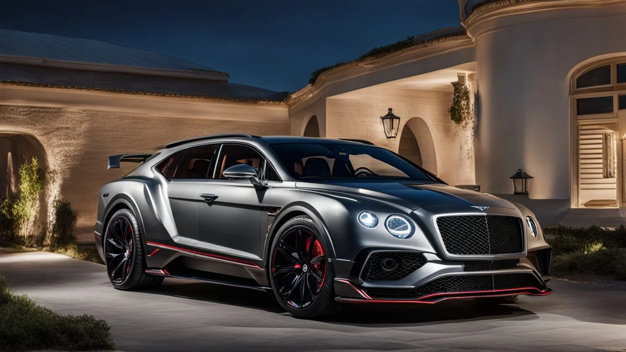 Bentley Bentayga And Lamborghini Veneno merged, desktop wallpaper, 4K, Cinematic, rear view