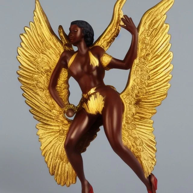 african-American golden angel in art deco style