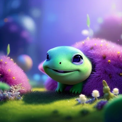 pixar art style of cute pixie turtle white in native environment, full body, by mobeius, au naturel, hyper detailed, digital art, trending in artstation, cinematic lighting, studio quality, smooth render, unreal engine 5 rendered, octane rendered, art style by klimt and nixeu and ian sprigger and wlop and krenz cushart