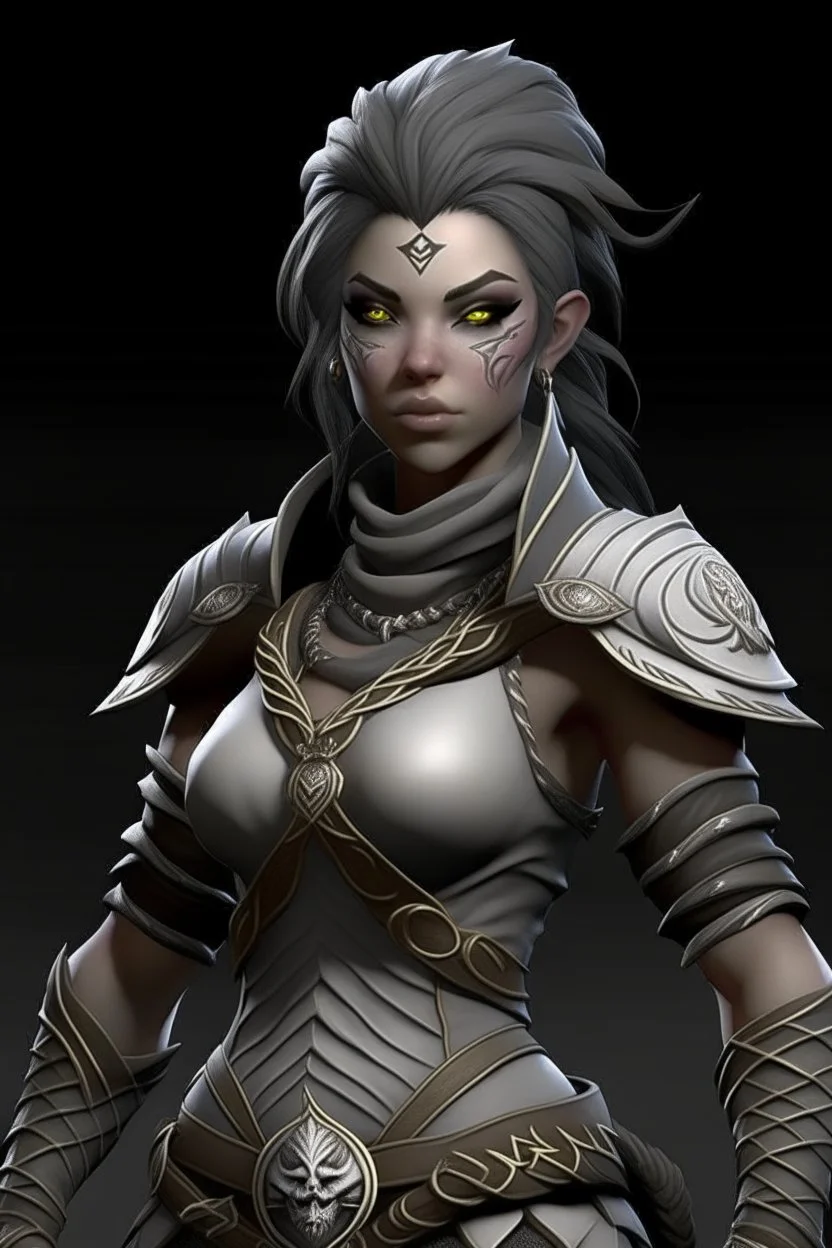 female gray skin Shadar-Kai