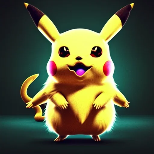 Pikachu dancing the style of tim Burton