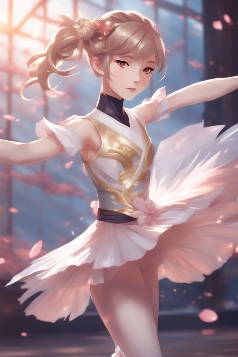 ballerina in the style of genshin impact
