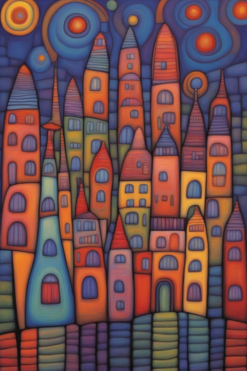 getting fully into their feelings for the first time; hundertwasser; bright pastels beautiful. existential. elegant; fantasy