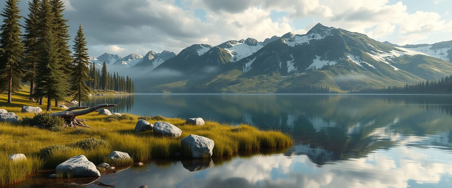 airbrush 3d rendering, wolf lake