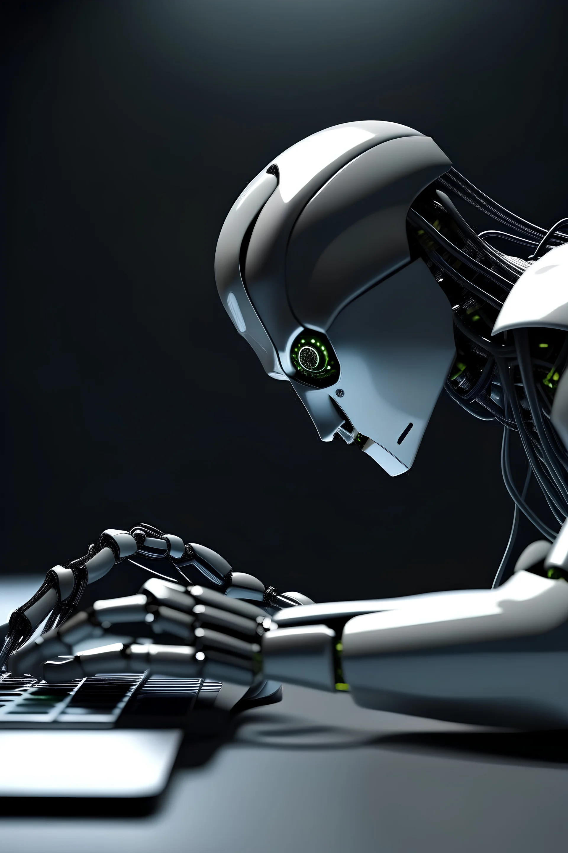 cyborg disconnecting a laptop plug