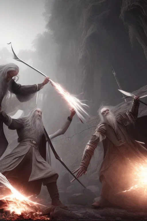 gandalf fight with saruman, 8k render