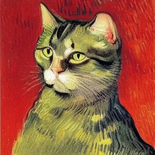 Portrait of a cat by Van Gogh