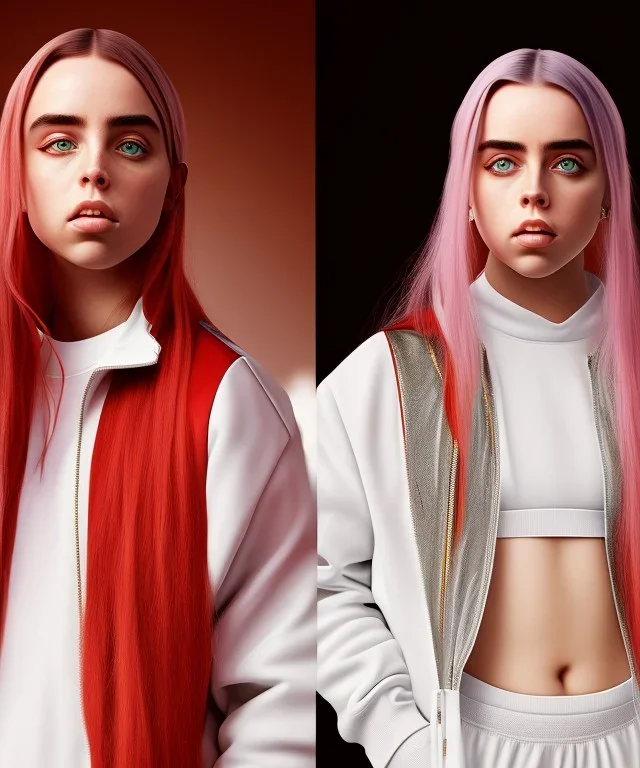 Billie Eilish, full body, on the bed, in my underwear, pale skin, high detail, realistic, 8k, not to be distinguished from a photo, identical pupils