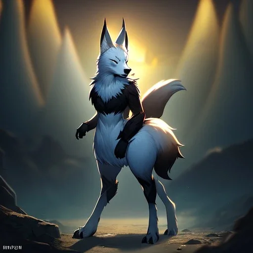 a fox fursona, darker colors, master quality, backlighting, soft lights, full body portrait, in frame, 8k, perfectly drawn face, well drawn, realistic, humanoid, furry, digitigrade legs, fur, female, anthropomorphic