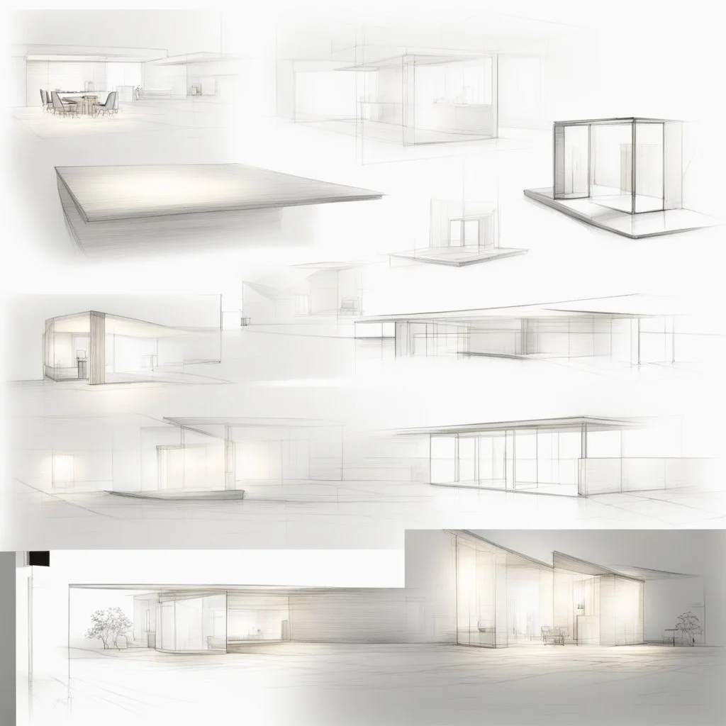 Lighting design, modern , sketches