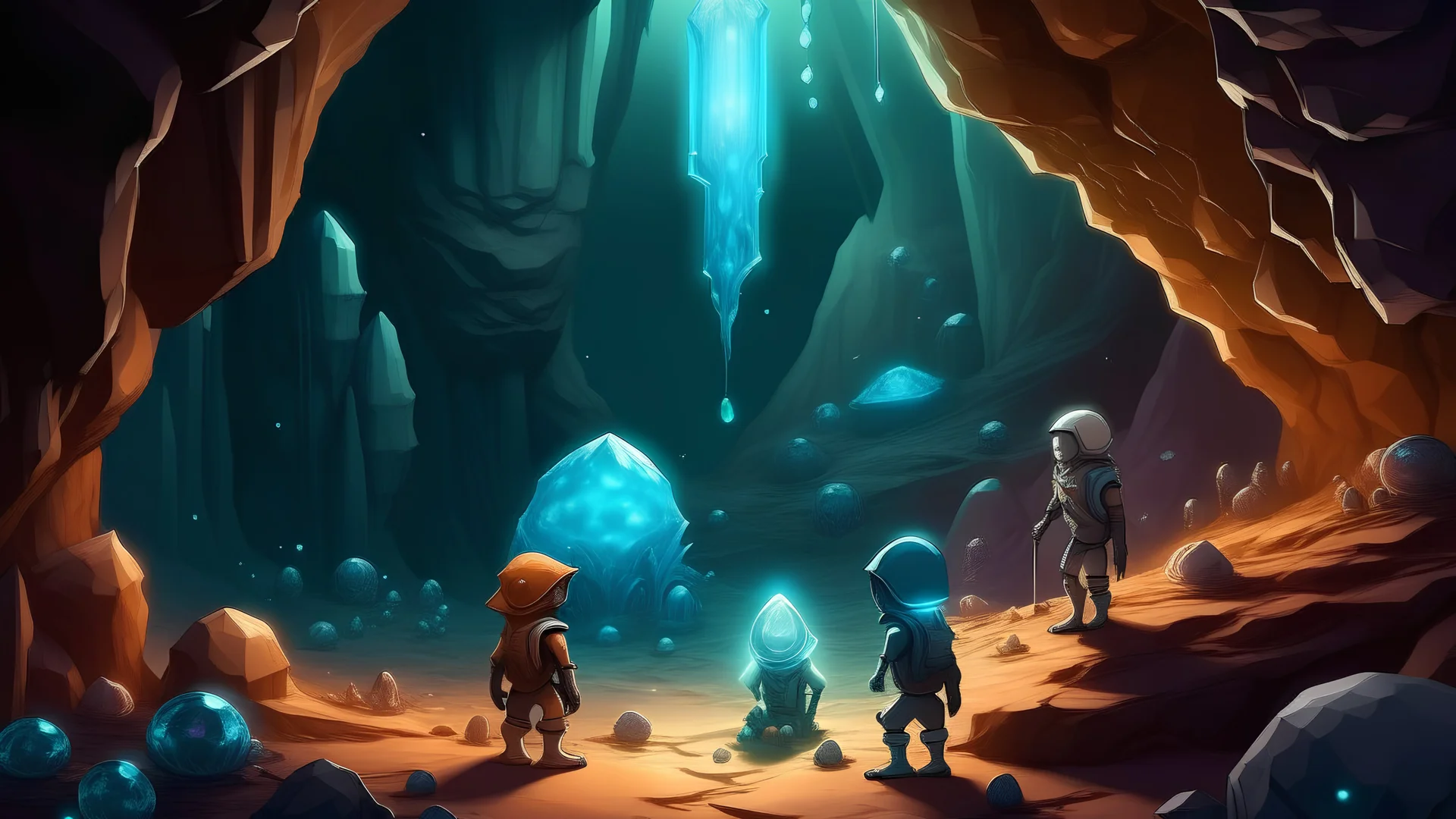A precious crystal exists in a cave on a planet similar to Mars. Different races of aliens and humans are all looking for this.