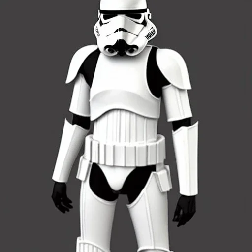 Imperial Stormtrooper wearing advanced medieval steel armor with detailed filigree