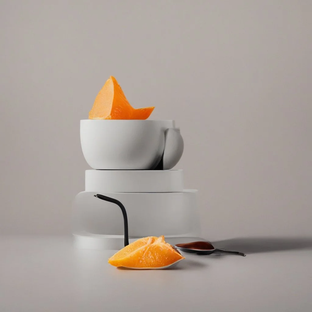 Minimalistic composition, still life, strong colors