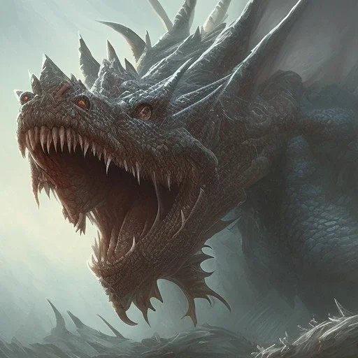 dragonorc dragonteeth, mythical, sharp wild beast monster, legend dragon dnd rutkowski kinkade artgerm