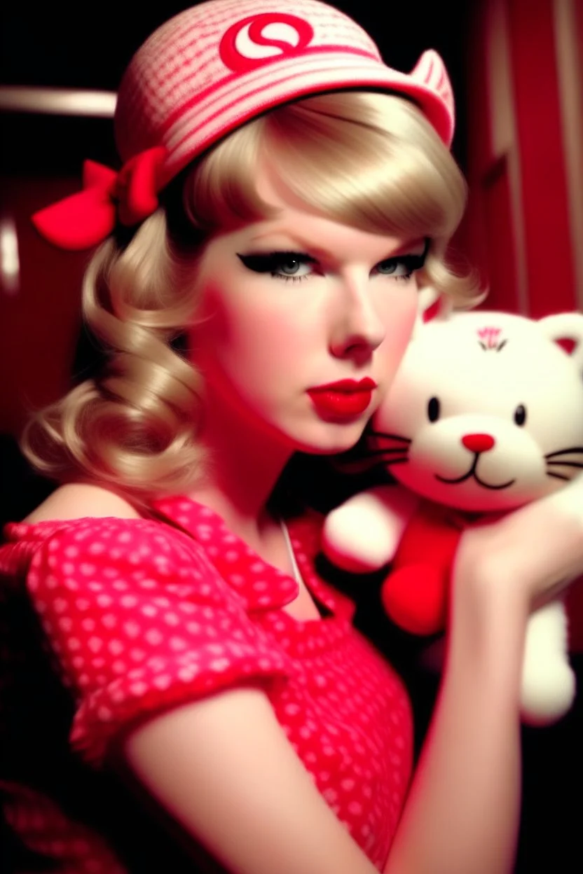 talor swift in hello kitty clothes