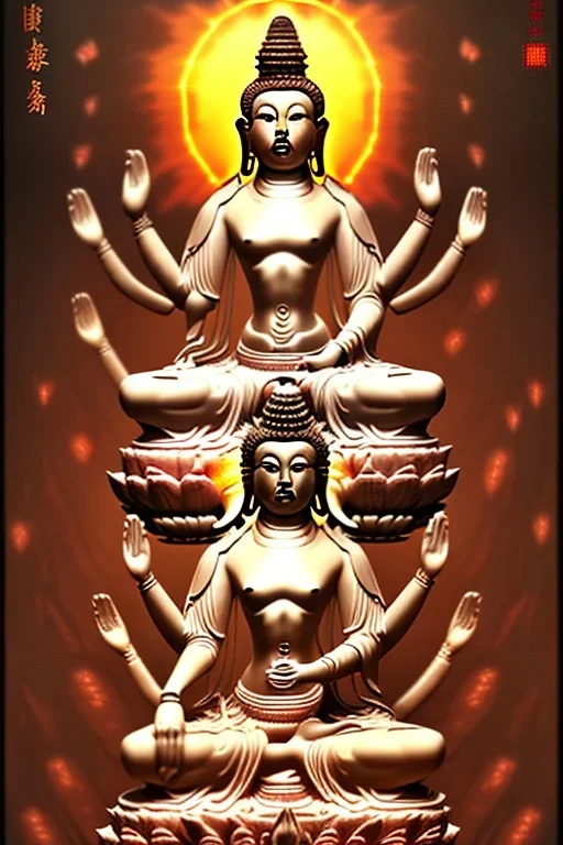 Female bodhisattva, many hands