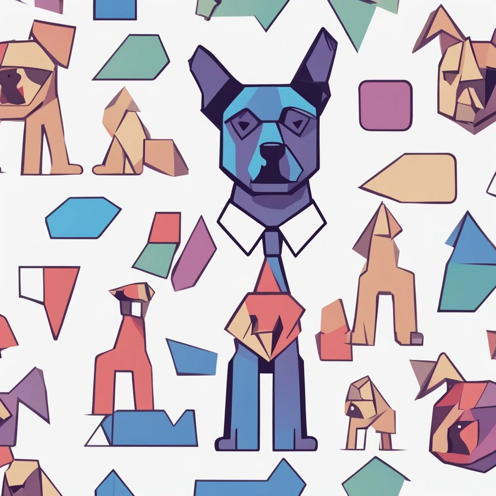 make a business dog that are made of shapes