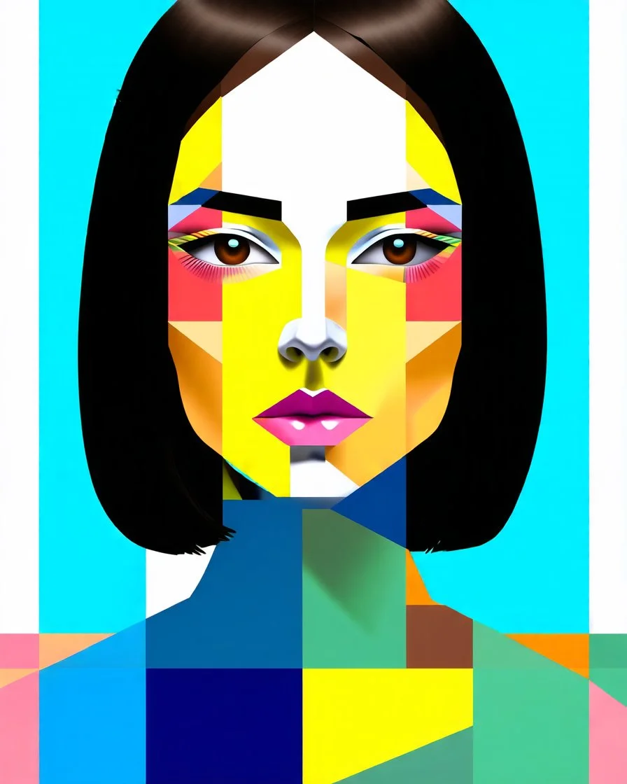 Minimal generic female face in a cubist-deco-geometric style .Takashi Murakami , concept art, digital art, illustration, inspired by wlop style, 8k, fine details, sharp, very detailed, high resolution, world-class masterpiece. Overall, it's absolute world-class masterpiece concept art. It's an aesthetically pleasing concept art with impeccable attention to detail and impressive composition., natural beauty