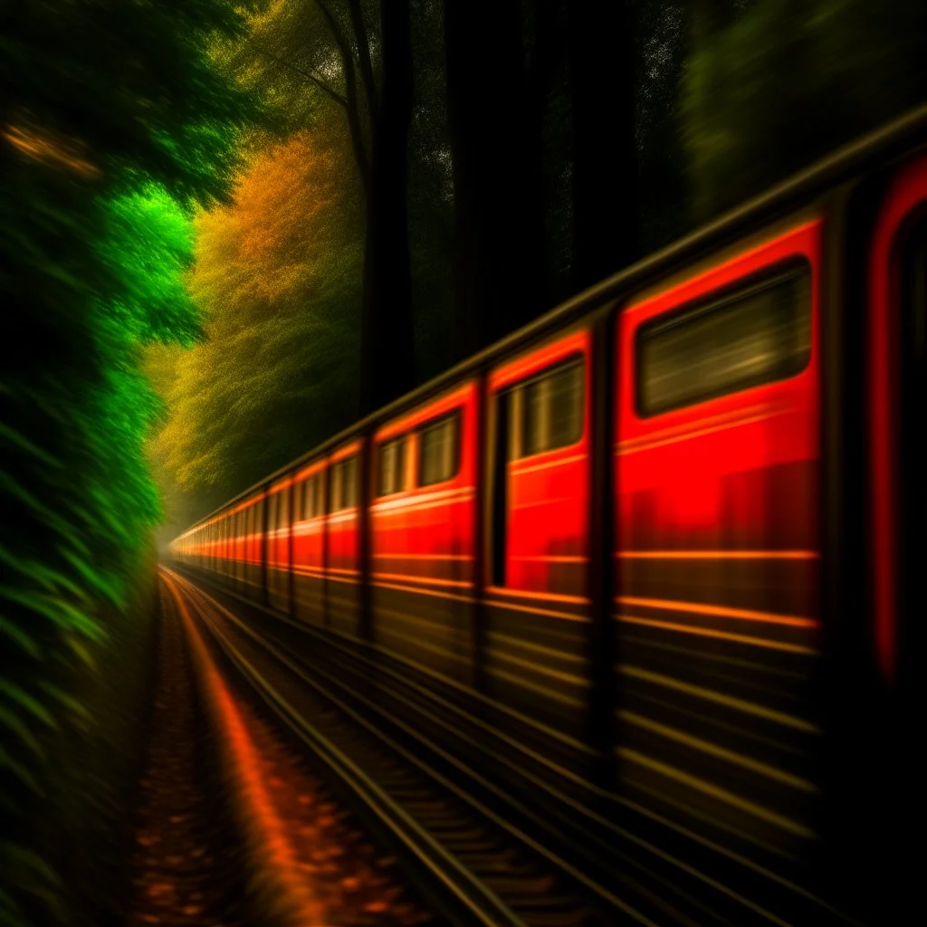 trainspotting, on a mission through the seasons, hills and trees, motion blur, 8k, downlight, soft light, depth of field, photorealism, trending on art station, lotsa detail