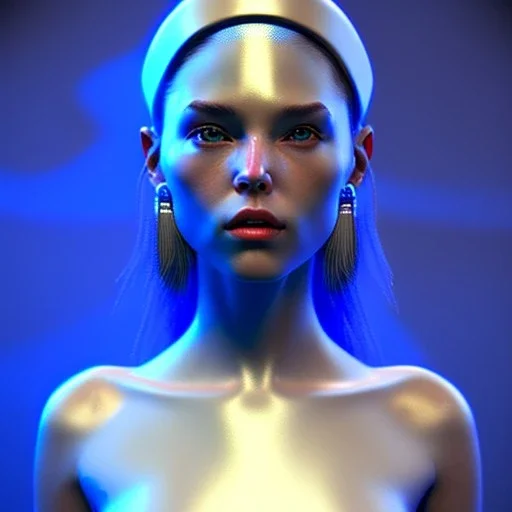 woman, american, blue, heavily made up face, round helmet, decorative color feathers, retro futuristic, latex coat, soft color, highly detailed, art stations, concept art, smooth, unreal engine 5, god rays, ray tracing, RTX, lumen lighting, ultra detail, volumetric lighting, 3d, finely drawn, high definition, high resolution.