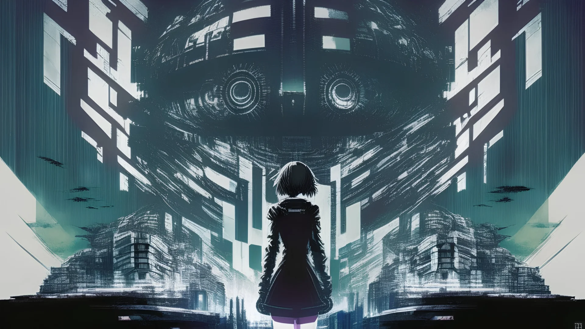 intimidating imposing dark dystopian. global thought prison. weaponized brAIN WAVES. cognitive espionage. interstellar mental surveillance. blockbuster film still billion dollar budget distinct exact precise striking bold high contrast bestselling world class beautifully illustrated anime with a subtle nod to vintage popular mechanics pictorials