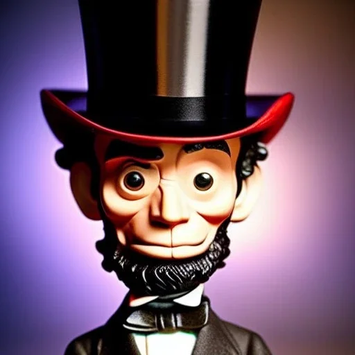 pixar style cute abe lincoln with stovepipe hat