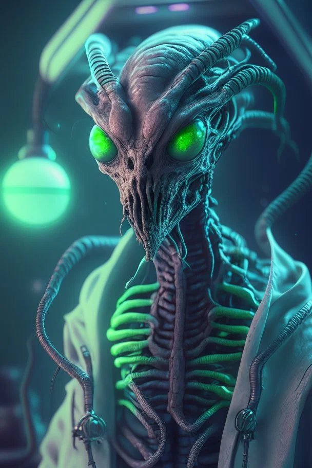 Alien doctor, HD, octane render, 8k resolution