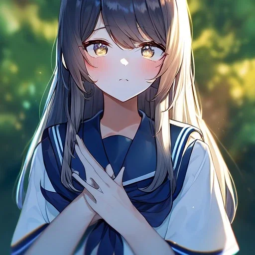 clear focus,high resolution, a anime teen, rough line, cartoon, masterpiece, best quality, dynamic pose, intricately detailed face, perfect eyes, wearing a sailor uniform, black long hair, human, extreme close up