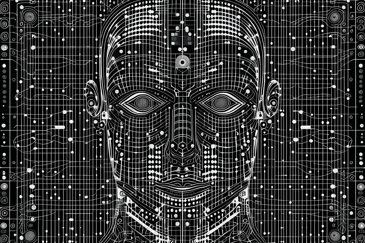 Cypherpunk culture represented as lines and dots