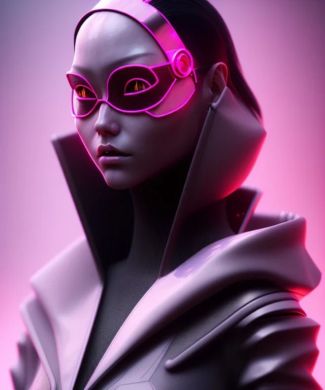 Portrait, Front image, latex rabbit mask, cyberpunk Asian woman, black pink color, highly detailed, concept art, smooth, unreal engine 5, god rays, ray tracing, RTX, lumen lighting, ultra detail, volumetric lighting, 3d, finely drawn, high definition, high resolution.