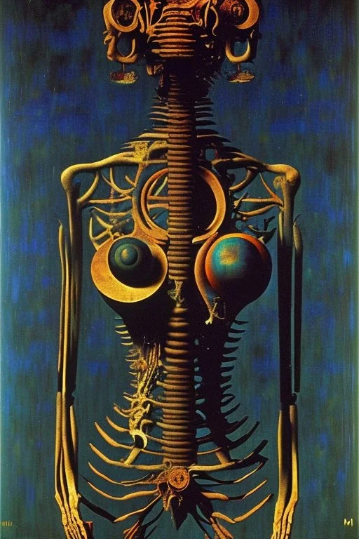 An emaciated figure prowls in a dark room Max Ernst