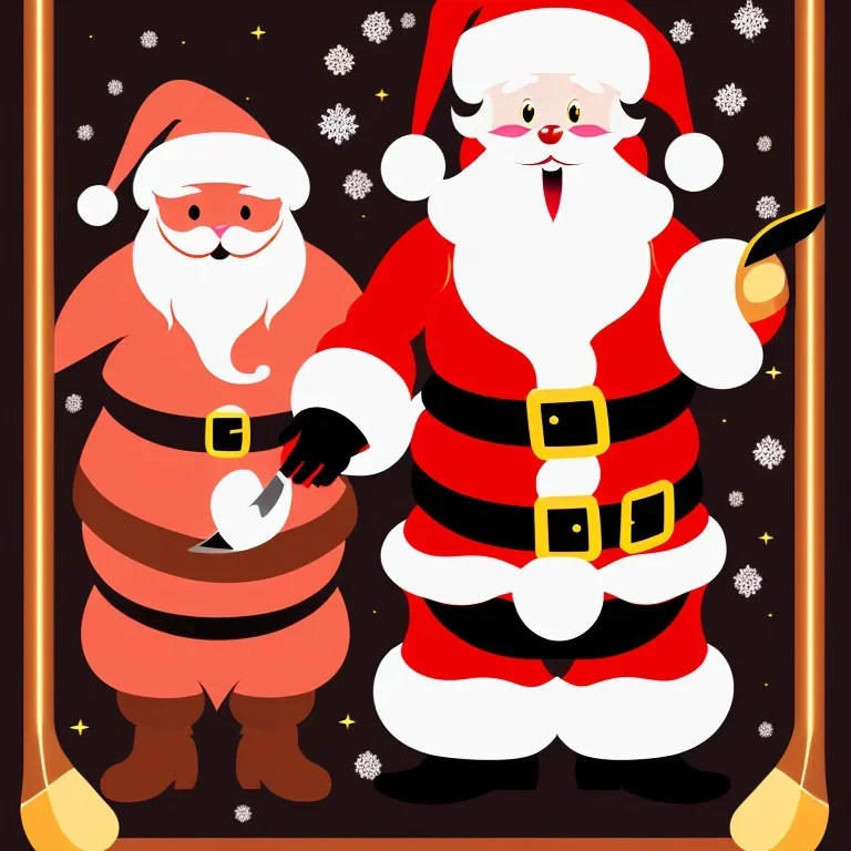 Santa Claus is a giant tabby cat, blood and guts, butcher knife, meat cleaver