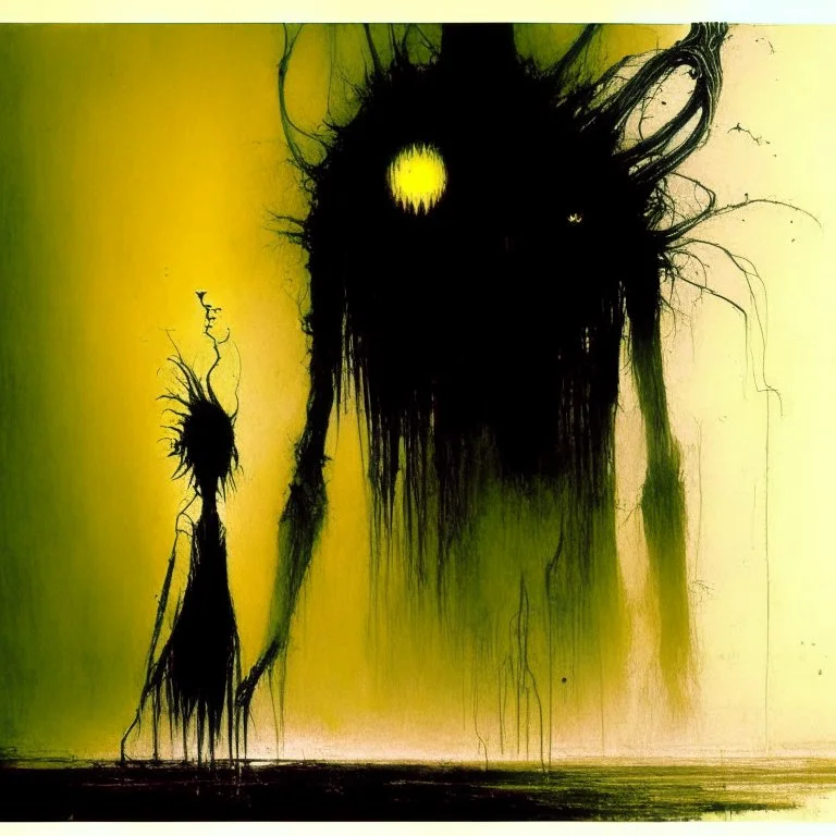 Liminal lovecraftian Abominations, by Stephen Gammell and Don Hertzfeldt and VS Gaitonde, warm colors, stylish, unsettling horror art, vestiges of horror, dark shines war, guided by N(t)=N0​⋅e−kt