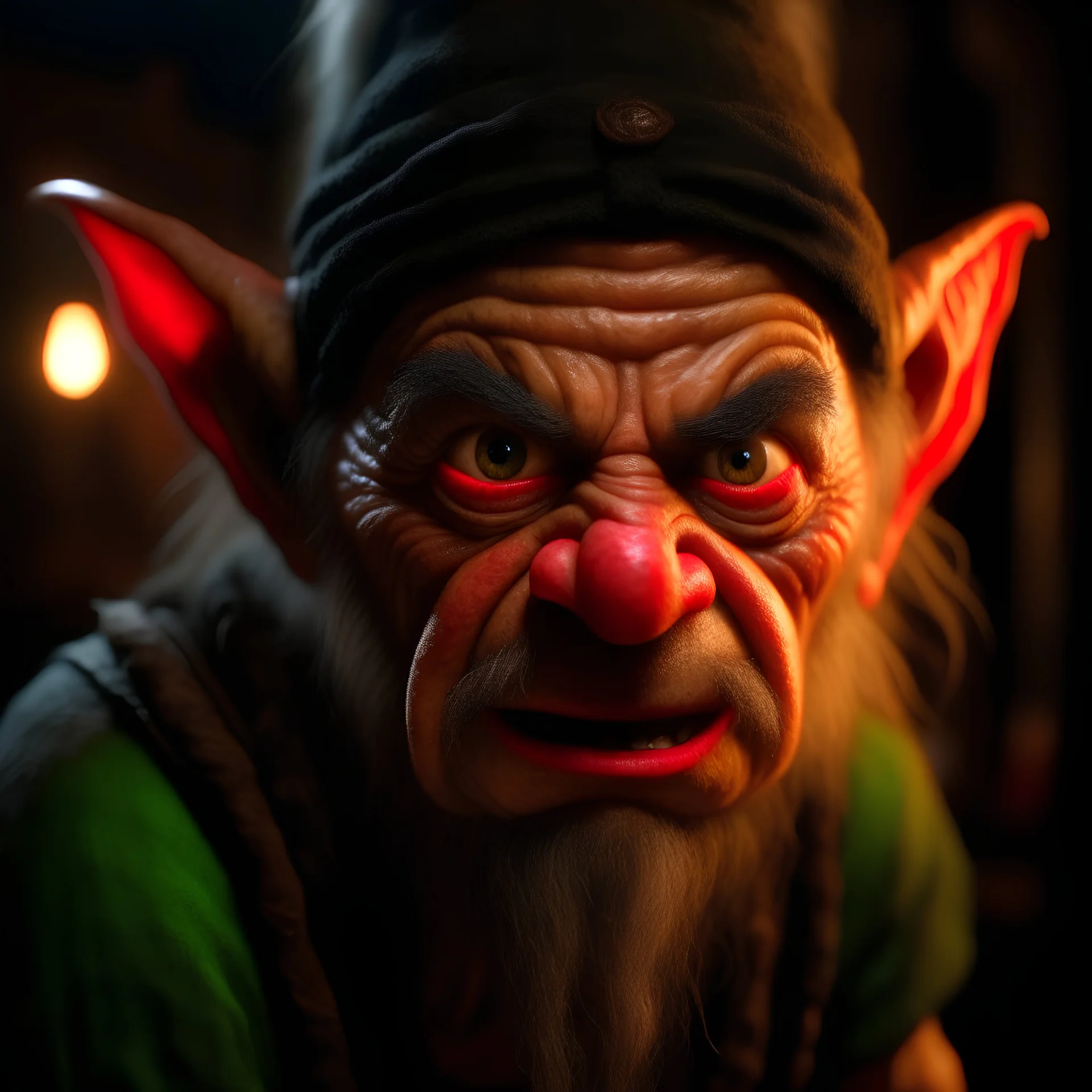 viking goblin horror man birthday, motion blur, 8k, downlight, soft light, depth of field, photorealism, trending on art station, lotsa detail