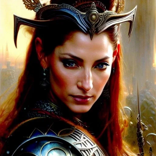 portrait beautiful face Tauriel,busty,ancient metal armor balanciaga fashion clothe painting by gaston bussiere, greg rutkowski, yoji shinkawa, yoshitaka amano, tsutomu nihei, donato giancola, tim hildebrandt, oil on canvas, cinematic composition, extreme detail,fit full head inside picture,16k