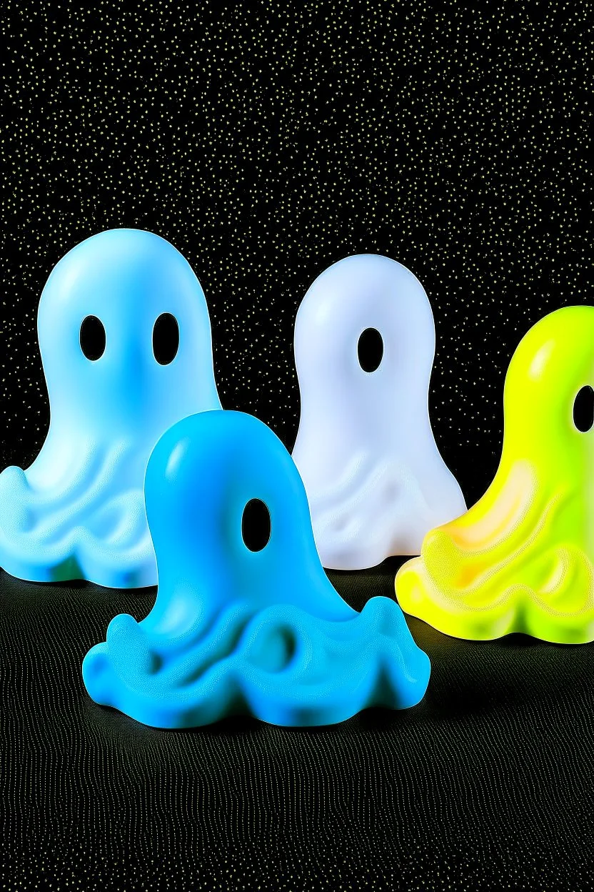 Spooky Ghosts in the shape of an outsole. Use only 3 colours.