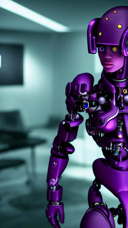 cyborg nion purple Suspicion interested in-depth details HD 4K 8K