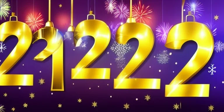 Happy New Year 2023 - golden numbers in holiday night