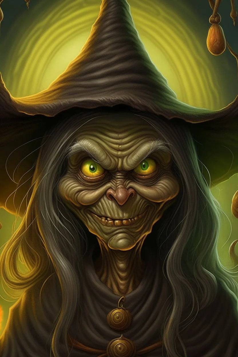 Goosebumps art of Halloween witch by Tim Jacobus