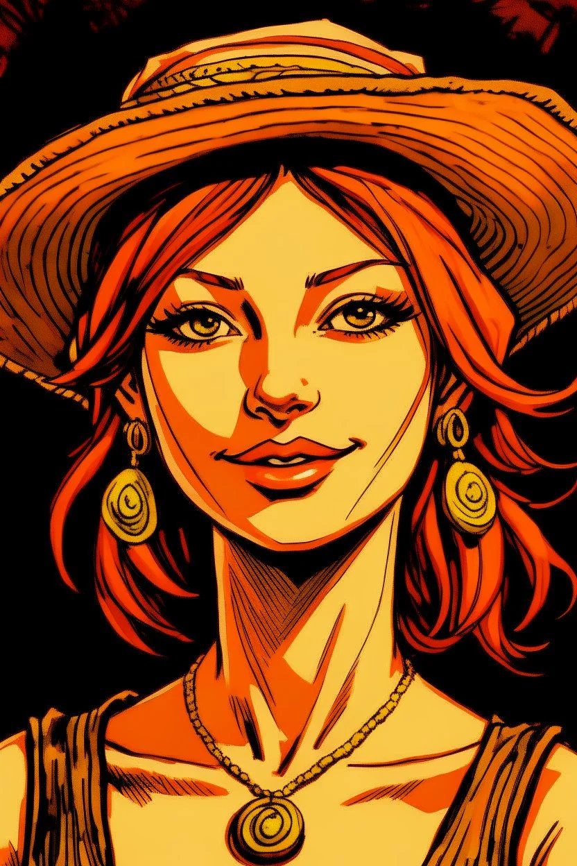 Portrait of Nami, from One Piece manga; Caravaggio style