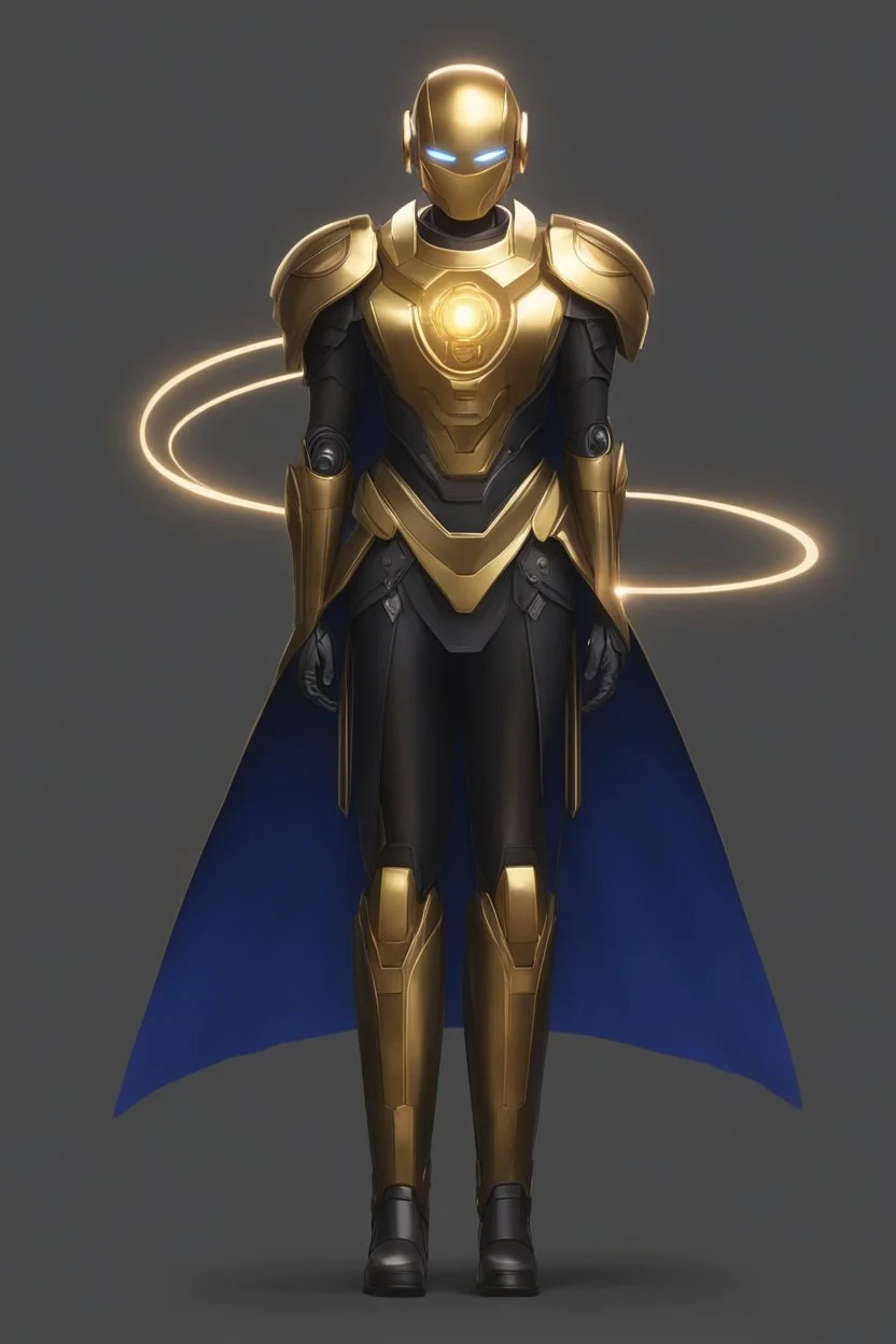 Golden Robot, Heavenly Angel Characteristcics, Sorcerer Supreme, Cloak, Humanoid, Halo Ring on his back.